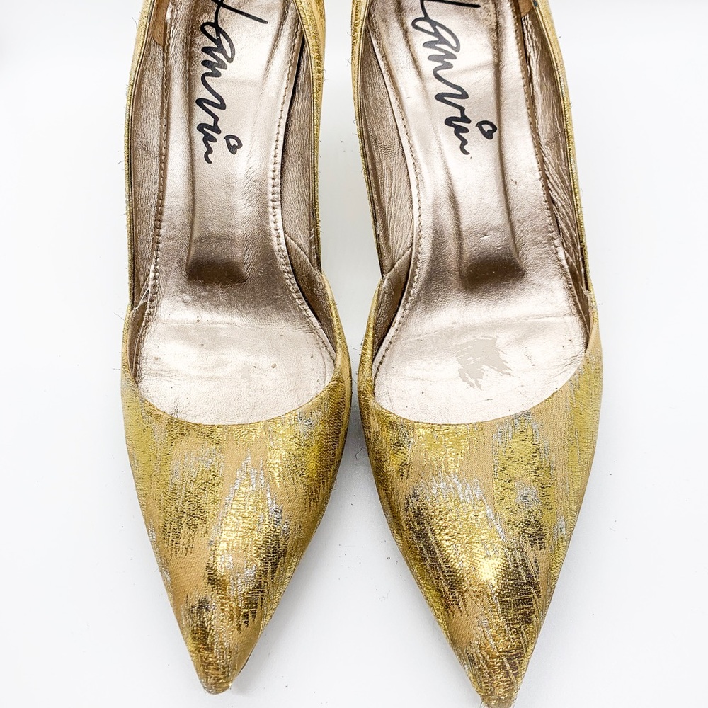 Lanvin Gold Pumps